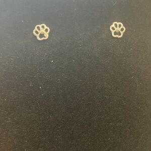 Elegant Silver Paw Print Earrings